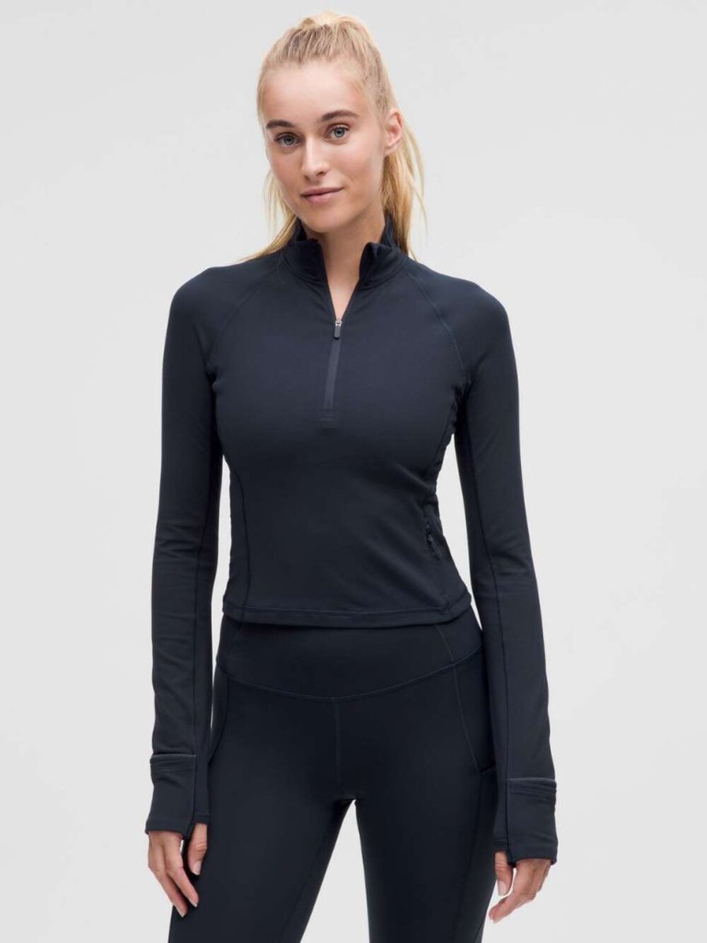 lululemon Its Rulu Cropped Half Zip Navy